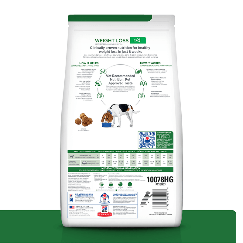 Comida Para Perro Hills Prescription Diet Reducción De Peso R/D Pollo 17,2 lb