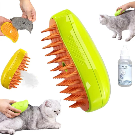 Nuestro Cepillo Vaporizador para Perros y Gatos es la solución definitiva para el cuidado del manto de tus mascotas. Con su diseño innovador y tecnología de vapor, desenreda suavemente los nudos difíciles de remover dejando brillante y sedoso el pelo de tu mascota